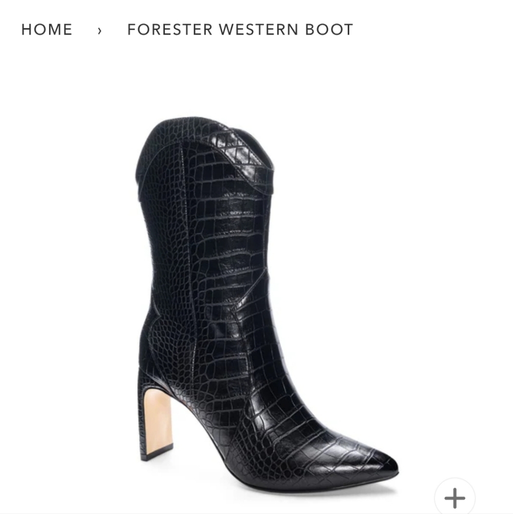 **SOLD**Chinese Laundry Black Heeled Boots with Croc Texture